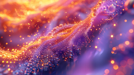 Fototapeta premium Abstract 3D Background Golden Purple Sparkle