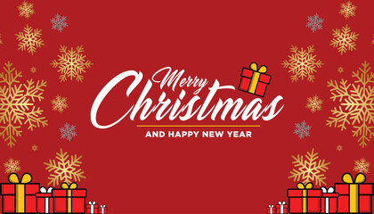 Festive Christmas background design. Different types of snowflakes.