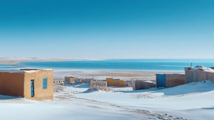 Western Sahara Cityscape: Dakhla Architecture with Blue Atlantic Views