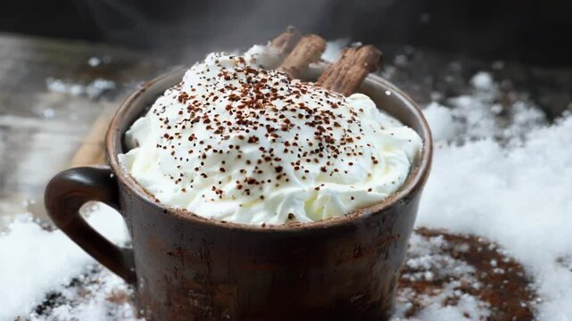 Postre Navide&ntilde;o con Espuma Humeante y Ramas de Canela