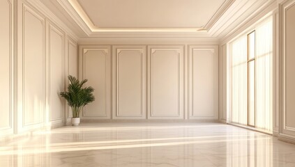 Fototapeta premium Elegant Empty Room with a View