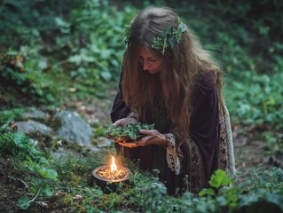 Hedgewitch solitary rituals, practicing witchcraft alone in nature, blending herbal magic and spiritual independence