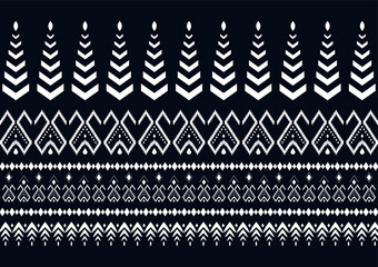 Ethnic tribal fabric pattern two tone vintage style. Use for fabric, carpet, clothing, print, batik, wallpaper. Vector graphic pattern design