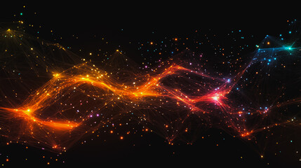 Fototapeta premium Abstract digital background electromagnetic wave background Innovation digital wave background information technology background The background is the background. gradient wave digital wave banner