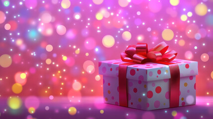 Obraz premium Softly lit gift box for holiday celebrations