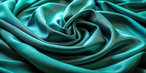 Obraz premium Close-Up of Teal Fabric Showcasing Smooth Texture and Soft Drapey Quality