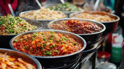 Obraz premium Street food with traditional fermentation, showcasing the unique flavors of fermented ingredients