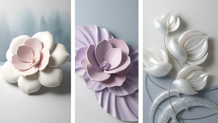 art for home decor, three panel vertical painting set. e creating a striking visual statement for modern decor