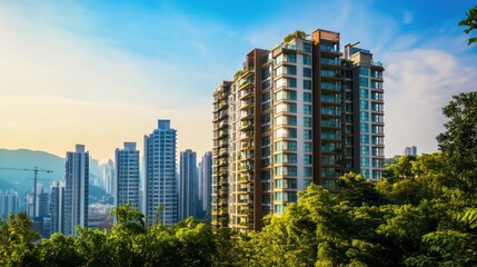 Fototapeta premium Modern Skyscrapers In A City
