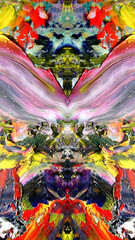 Fototapeta premium Abstract art background . Hand painting artwork on canvas . Color idea for fabric , wall decor