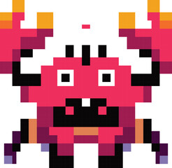 Pink Pixel Crab