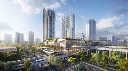 Fototapeta premium High_rise_buildings_and_towering_skyscrape