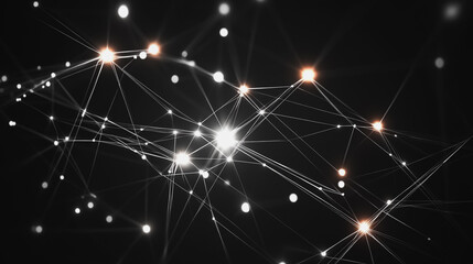 Fototapeta premium Abstract business connection of lines from nodes It is connected to endless nodes and represents the innovation of communication in the network.