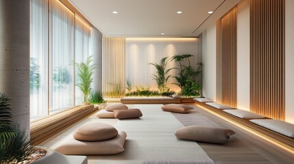 Fototapeta premium Modern Zen Meditation Room Design
