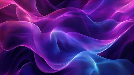 Obraz premium neon waves in a gradient of purple to blue, flowing gracefully across the canvas.
