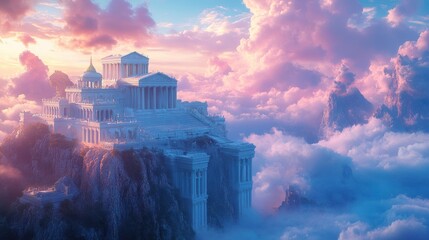 Fototapeta premium Ancient Temple Perched on a Mountain Peak