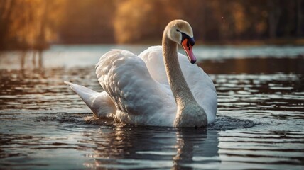 Fototapeta premium swan on the lake
