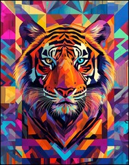 Geometric Tiger Art