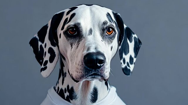 Captivating portrait of a dalmatian dog showcasing