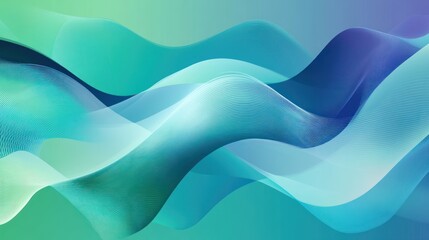 Obraz premium Abstract Teal and Blue Wavy Background