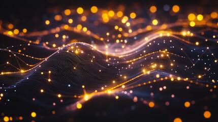 Fototapeta premium Abstract digital background electromagnetic wave background Innovation digital wave background information technology background The background is the background. gradient wave digital wave banner