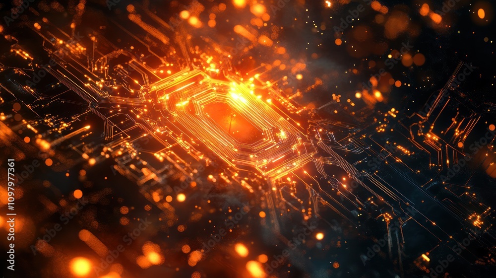 Poster engineer's hands working on a quantum chip, with intricate circuits and glowing components. the back