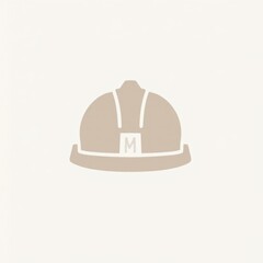 Fototapeta premium Minimalist Hard Hat Icon with Strap