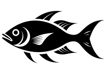 Fototapeta premium シンプルな魚のシルエットイラスト 透過背景の切り抜き