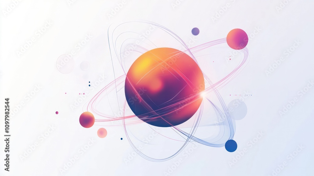 Poster featuring geometric shapes and subtle gradients to represent wave-particle duality.