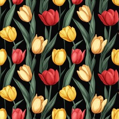 Obraz premium Tulip flower pattern