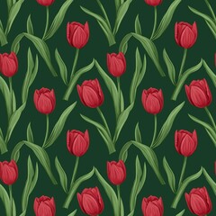 Obraz premium Tulip flower pattern