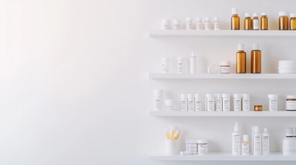Empty medicine cabinet shelves reveal a life free from dependency, symbolizing health and self-reliance. Emptiness as a sign of wellness and proactive lifestyle choices.