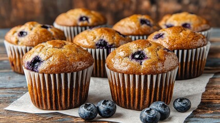 Baking blueberry muffins kitchen food photography rustic setting close-up culinary artistry