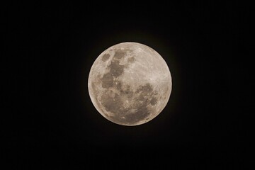Full moon in night sky