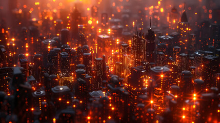 Obraz premium Futuristic Cityscape 3D Render
