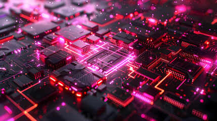 Obraz premium Abstract 3D Circuit Board Illustration