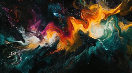 Fototapeta premium Abstract colorful swirling paint texture background. (1)