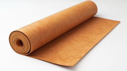 Fototapeta premium A rolled sheet of brown kraft paper, ready for crafting or packaging use.