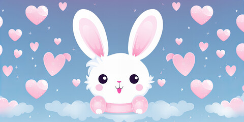 Cute Kawaii Bunny Pattern.