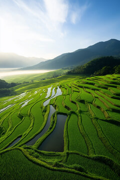 rice plantations in the asian hills