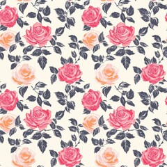 Naklejka premium rose flower pattern