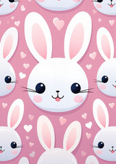 Cute Kawaii Bunny Pattern.