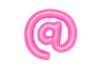 Alphabet letters textured in pink color. Made of inflatable balloons on a white background. Isolated, rendered 3d photo