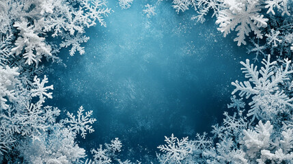 Płatki śniegu, zima, zimowa ramka, zimowe tło generative ai 