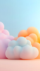 Abstract Cloud Formation Digital Art Wallpaper Soft Color Palette Calm Environment Aerial View Conceptual Design for Serenity