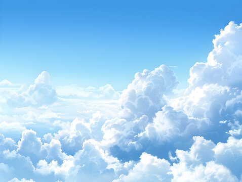 Clear sky background, cloudy light blue sky texture. Background for banner, backdrop or texture for 3D mapping, Sky blue background