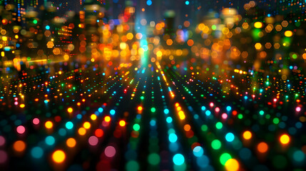 Obraz premium Abstract 3D Background City Lights Bokeh