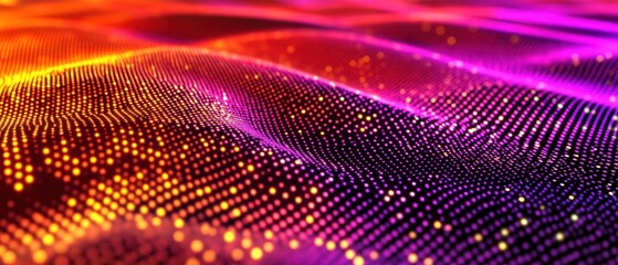 Fototapeta premium Abstract waves of vibrant colors and dots create a dynamic visual representation.
