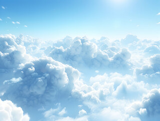 Clear sky background, cloudy light blue sky texture. Background for banner, backdrop or texture for 3D mapping, Sky blue background