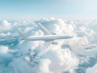 Obraz premium Clear sky background, cloudy light blue sky texture. Background for banner, backdrop or texture for 3D mapping, Sky blue background